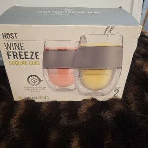 Cooling CUPS by Host Gray and White Drinkware Set  of 2 for Dining